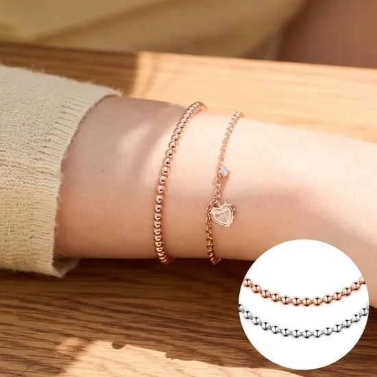 로즈몽 실버 볼 팔찌 실버/로즈골드 택1