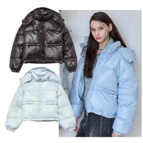 행텐 오리털 크롭패딩 (오리솜털70깃털30)