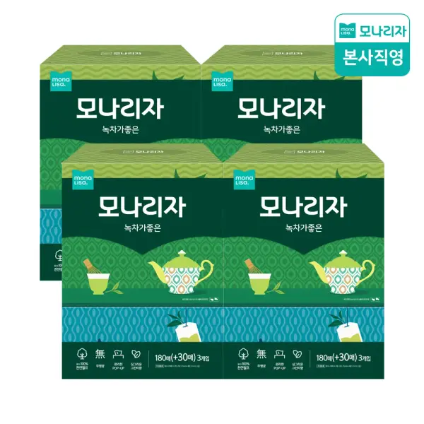 모나리자 녹차 미용티슈 210매 3개입 4팩