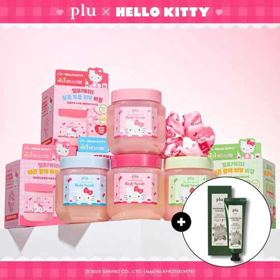 플루 헬로키티 퍼퓸드 슈가&씨솔트 바디스크럽 510g/600g 키티스크런치