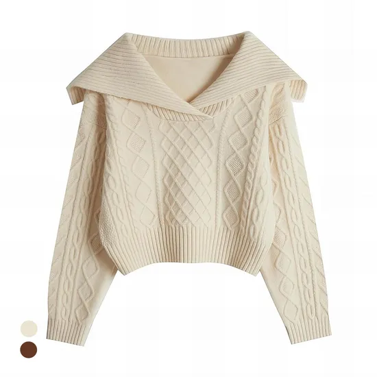 카라 세라넥 아가일 와플니트