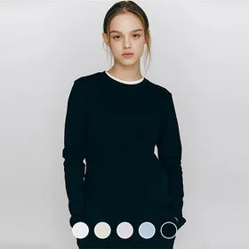 지오다노 라운드넥 립 긴팔티