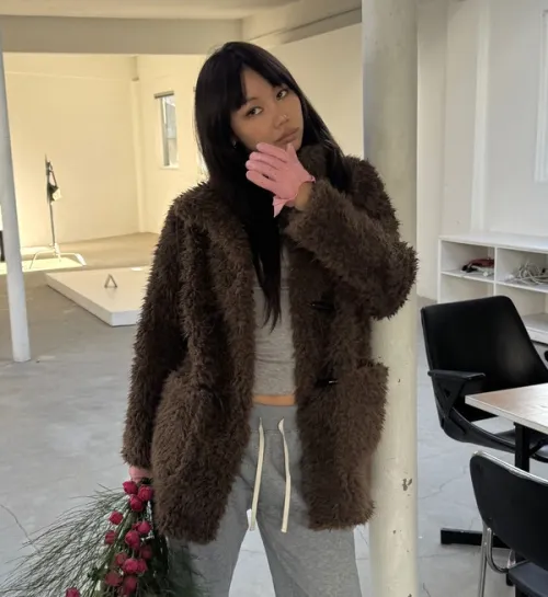 미쏘 페이크퍼 토글 하프코트