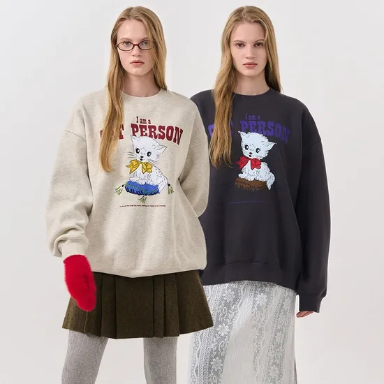 제너럴아이디어 키튼 오버핏 기모 맨투맨