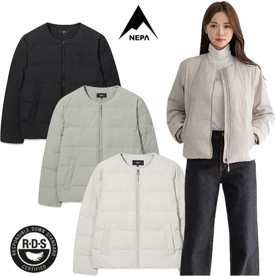 네파 타슬란 넥리스 경량다운 자켓