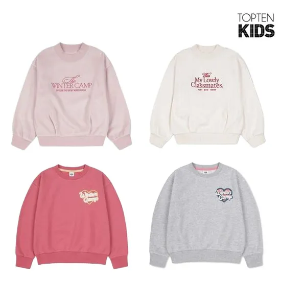 탑텐키즈 여아 플리스 스웨트 맨투맨