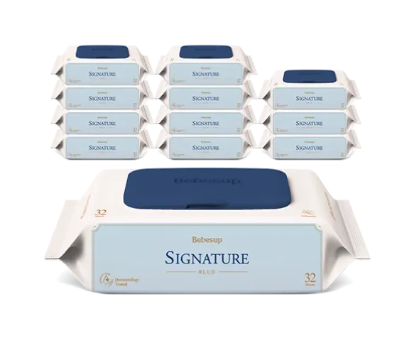 베베숲 시그니처블루 슬림 물티슈 32매 12팩