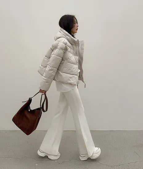 폴뎃 하이넥 후드패딩