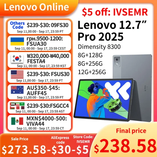 태블릿 특가) 레노버 샤오신 패드 2024($85) Alldocube iPlay50 미니 프로 256GB($100)