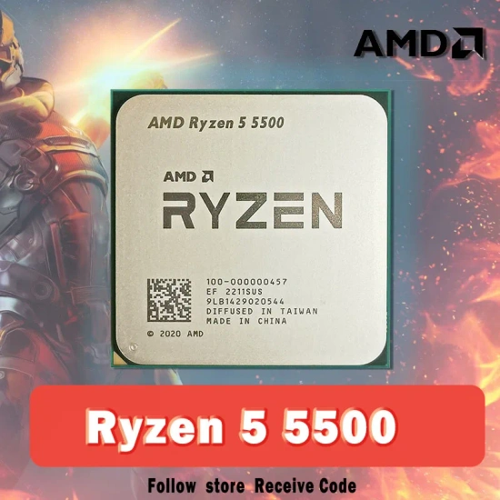 .AMD Ryzen 5 5500 R5 5500 3.6 GHz 6 코어 12 스레드 CPU 프로세서, 7NM L3 = 16M 100-000000457 소켓 AM4 팬 미포함 ($62.58/무배)