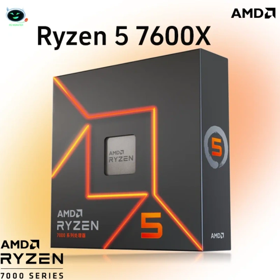 AMD Ryzen 5 7600X R5 7600X 4.7 GHz, 6 코어 12 스레드 PCIE 5.0 105W CPU 프로세서, 5NM L3 = 32M 100-000000593 LGA AM5 프로 게임용, 신제품 ($196.71/무료)1