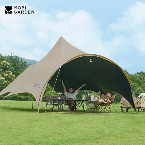 MOBI GARDEN 캠핑 블랙 코팅 타프 방수 및 자외선 방지 넓은 공간 햇빛가리개($68.59/무배)
