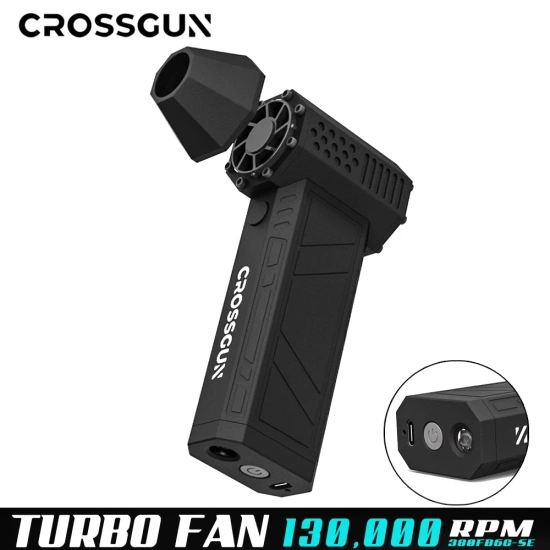 CROSSGUN 제트 터보 킹콩 제트팬 강력한 선풍기 휴대용 핸드헬드 LED 조명 먼지 제거 컴퓨터 허리케인 폭풍 X3($24.75/무배)