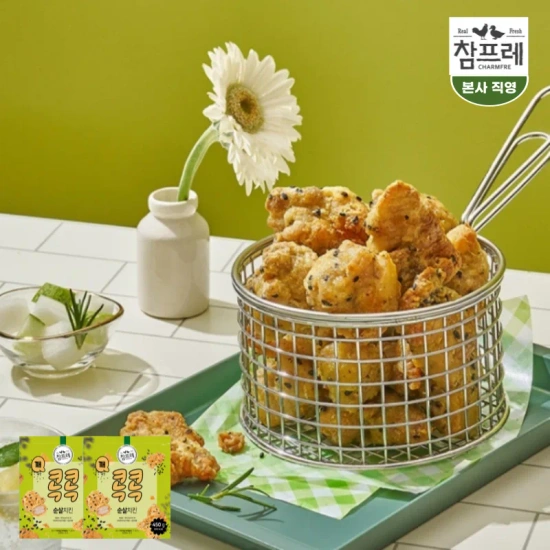 참프레 깨콕콕 순살치킨 450g+450g (6,198원/무료), 닭정육 페르디가오 2kg 2개 (9,108원/무료), 참프레 순살 가라아게 1kg+1kg (8,760원/무료), 참프레 치킨텐더 1kg+1kg (9,556원/무료), 대구 북성로 연탄 불고기 250g 2팩 (4,671원/무료)6