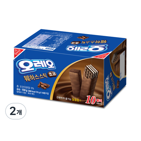오레오 웨하스스틱 초코, 150g, 2개 (5,940원/와우무료)