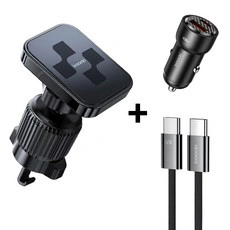 Toocki 맥세이프 마그네틱 차량용 핸드폰 거치대 송풍구형+차량용충전기+ctoc케이블 (15,700원/무료)3