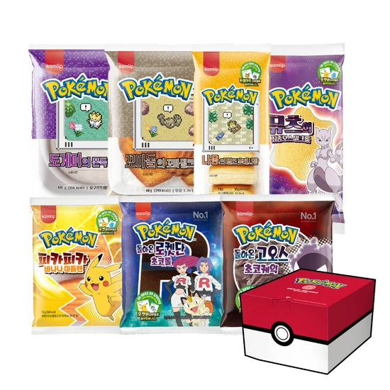 포켓몬빵 랜덤 7종 8봉 + 포켓몬박스 (11,900원/무료)9