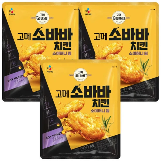 고메 소바바치킨 소이허니 5봉(순살3+윙1+봉1) (23,910원/무료)