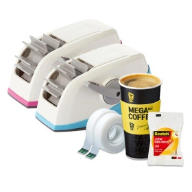 3M 스카치 테이프 원터치 디스펜서+리필 2롤+다용도 테이프 1롤+메가커피 (14500원/유클13600원/무배)1