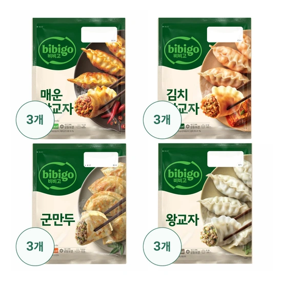 비비고 만두세트 (왕교자3+김치왕교자3+매운왕교자3+군만두3) (27,330원/무료)2