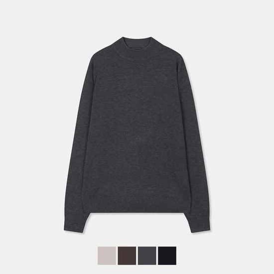 스파오 메리노울 모크넥 스웨터 블랙만 (9,910/카카오페이/무배)5