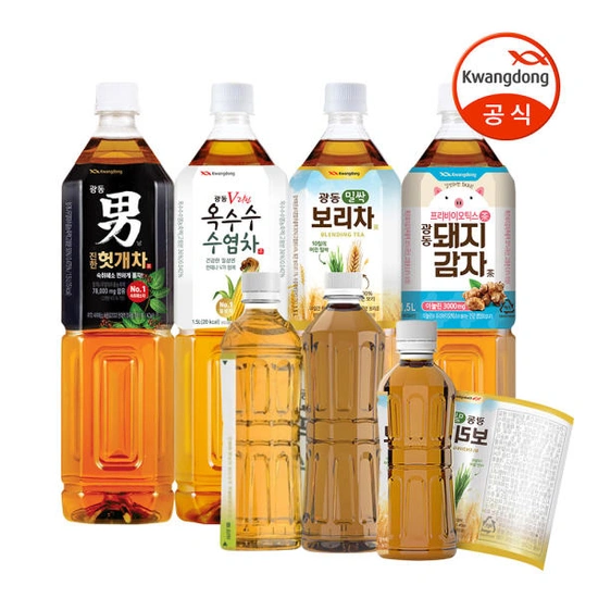 ]광동 밀싹 보리차 무유라벨 혼합 1.5L X 12PET(임박X) (8,470원/무료배송)12