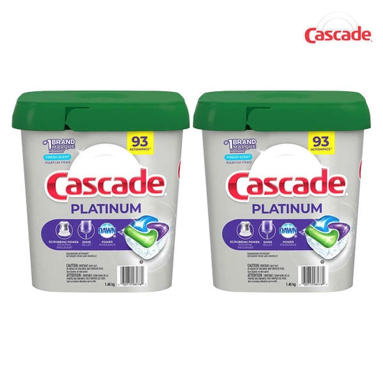 캐스케이드 플래티넘 프레시향 식시세척기 세제 93개입 * 2개 (59,280원/무료)9