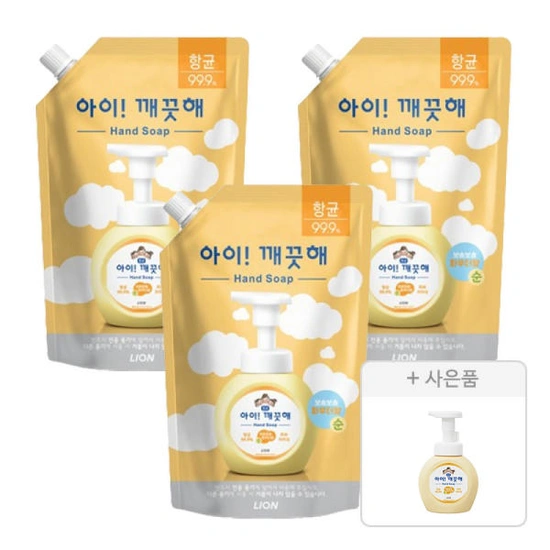 아이깨끗해 핸드워시 순, 600ml 3개 + 공용기 (10,900원/무료)1