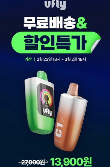 브이플라이 일회용 전담 대용량 초특가 행사 (13,900원/무료)