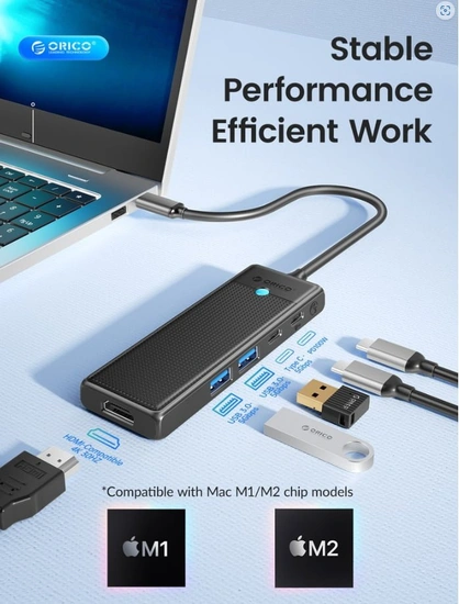 오리코 USB 3.0 허브 PD100W Type-C 4K HDMI 멀티포트 허브(9,980원/무배)8
