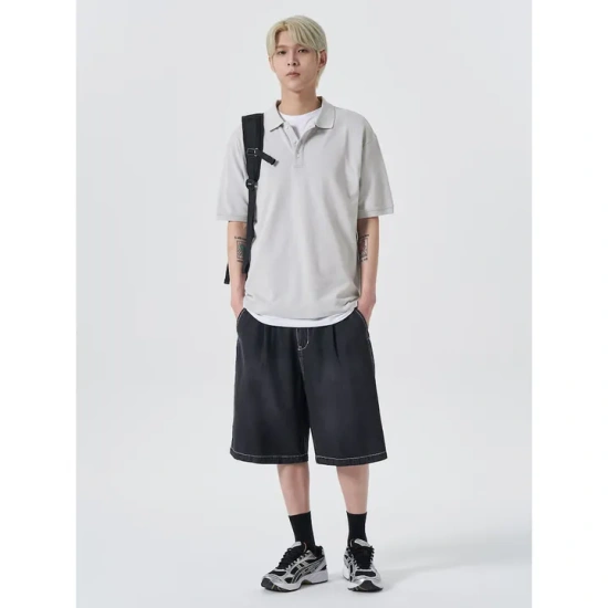 에잇세컨즈 베이직 코튼 피케 카라 티 라이트그레이 (9,760원/무배)