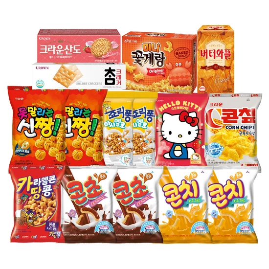 크라운제과 인기스낵/비스킷 15종 단독기획 패키지 (9,900원/무료)2