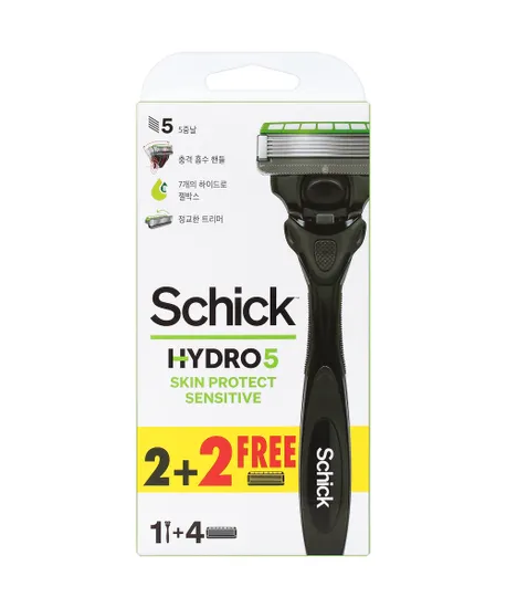 쉬크 (더블기획)하이드로5 스킨프로센서티브 면도기 +날2입+날2입+추가증정 쉐이브폼 60g(10,900원/무배)7