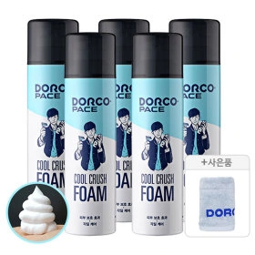 도루코 대용량 쿨크러쉬 쉐이빙폼 250ml 5개+타올증정 (16,800원/무료)