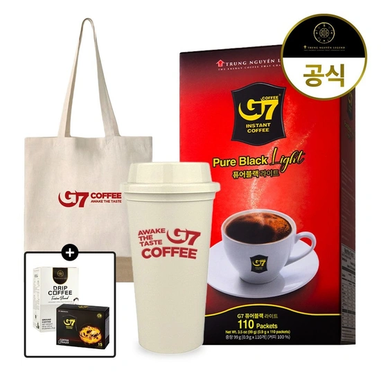 g7 블랙 라이트 커피 110T+리유저블컵+에코백+커피2종 증정 (15,900원/무료)1