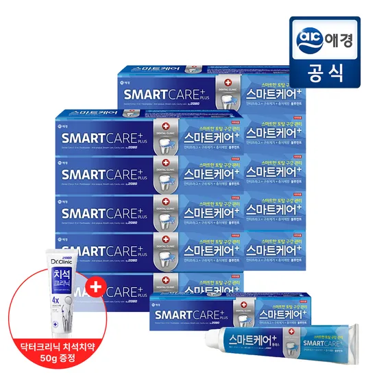 2080 스마트케어 치약 플러스 190g 10개 (10,130원/무배)