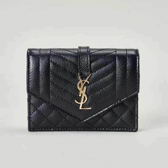 생로랑 금장 퀼티드 3단 지갑 (573,420원/무료)1