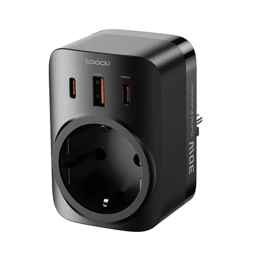 Toocki 툭키 Gan 접지 멀티 콘센트 3포트 PD 30w 고속충전 멀티탭, 블랙, 1개 (13,900원/무료배송)4