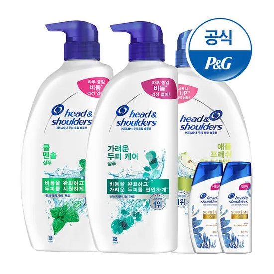 ]티멤)헤드앤숄더 샴푸,트리트먼트 850ml 3개+미니2개 카카오페이(21,850원/무료배송)16