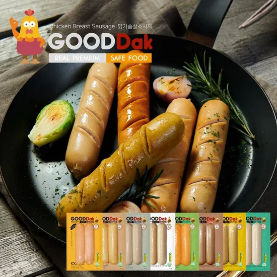 굳닭 닭가슴살 소시지 8종 15+15 총30개 (25,380원/무료)