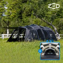 제드코리아 티맥스 EX 텐트 블랙 4~5인용 3룸 구조 터널형 텐트 리빙쉘텐트