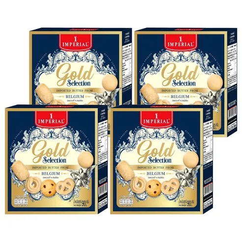 임페리얼쿠키 골든 셀렉션 벨기에 스낵 90g 4개
