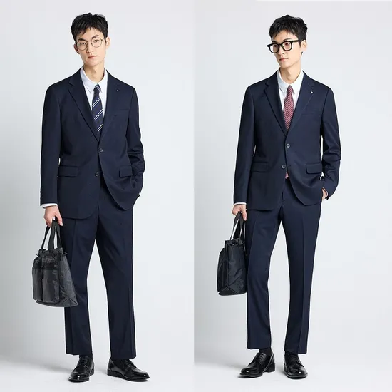 테크폴리 사방스판 에센셜 수트 인디고 슬림핏