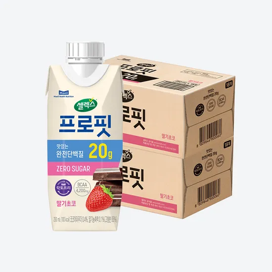 셀렉스 프로핏 완전단백질 음료 딸기초코 250ml x 36팩
