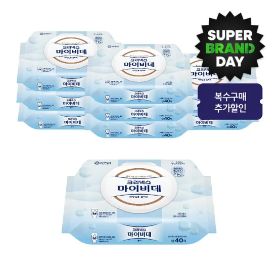 크리넥스 마이비데 퓨어 캡형 40매 9팩X2