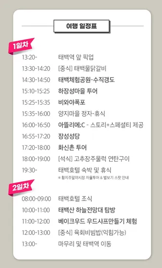 하장성 광산마을 기후감성 로컬투어 1박2일