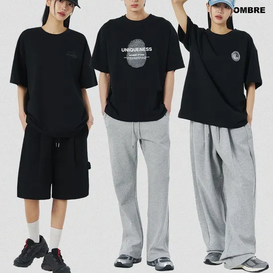 놈브레 캣워싱 와이드 데님팬츠 진청