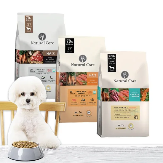 네츄럴코어 강아지사료 치킨연어 7kg 개별포장 외 임박간식 다양