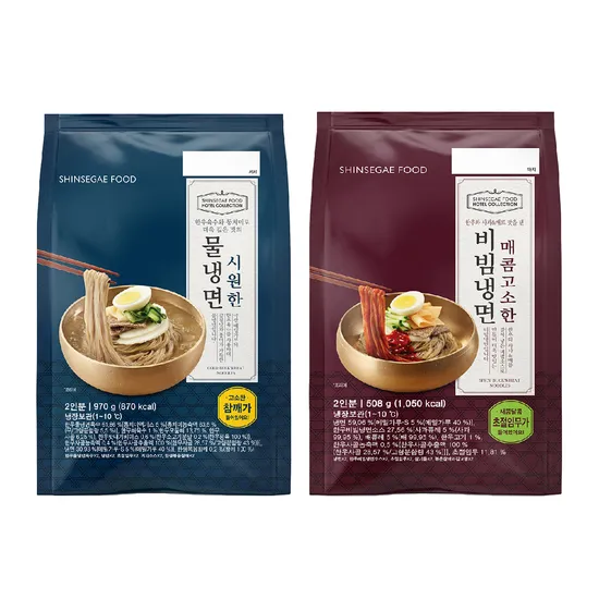 호텔컬렉션 물냉면 970g 1봉 비빔냉면 508g 1봉 총 2봉