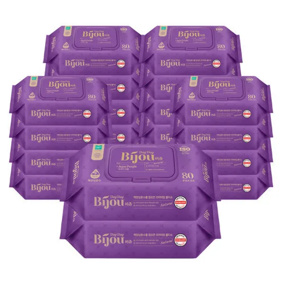 아쿠아퍼플 물티슈 65평량 80매 20팩